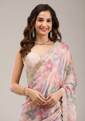 Beige Stonework Georgette Saree