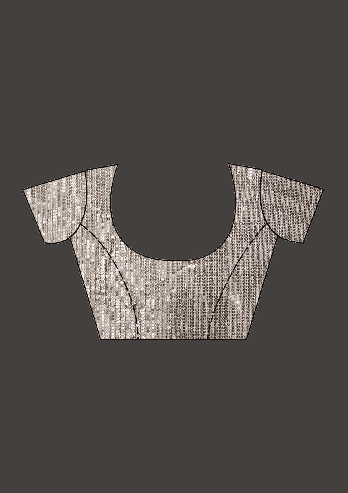 Off White Sequins Georgette Saree