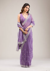 Purple Zariwork Tissue Saree