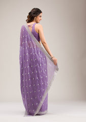 Purple Zariwork Tissue Saree