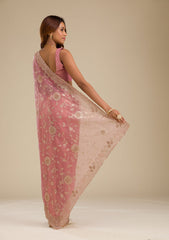 Pink Zariwork Tissue Saree