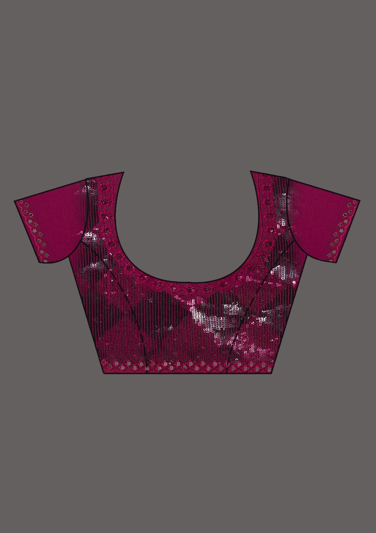 Wine Sequins Georgette Saree